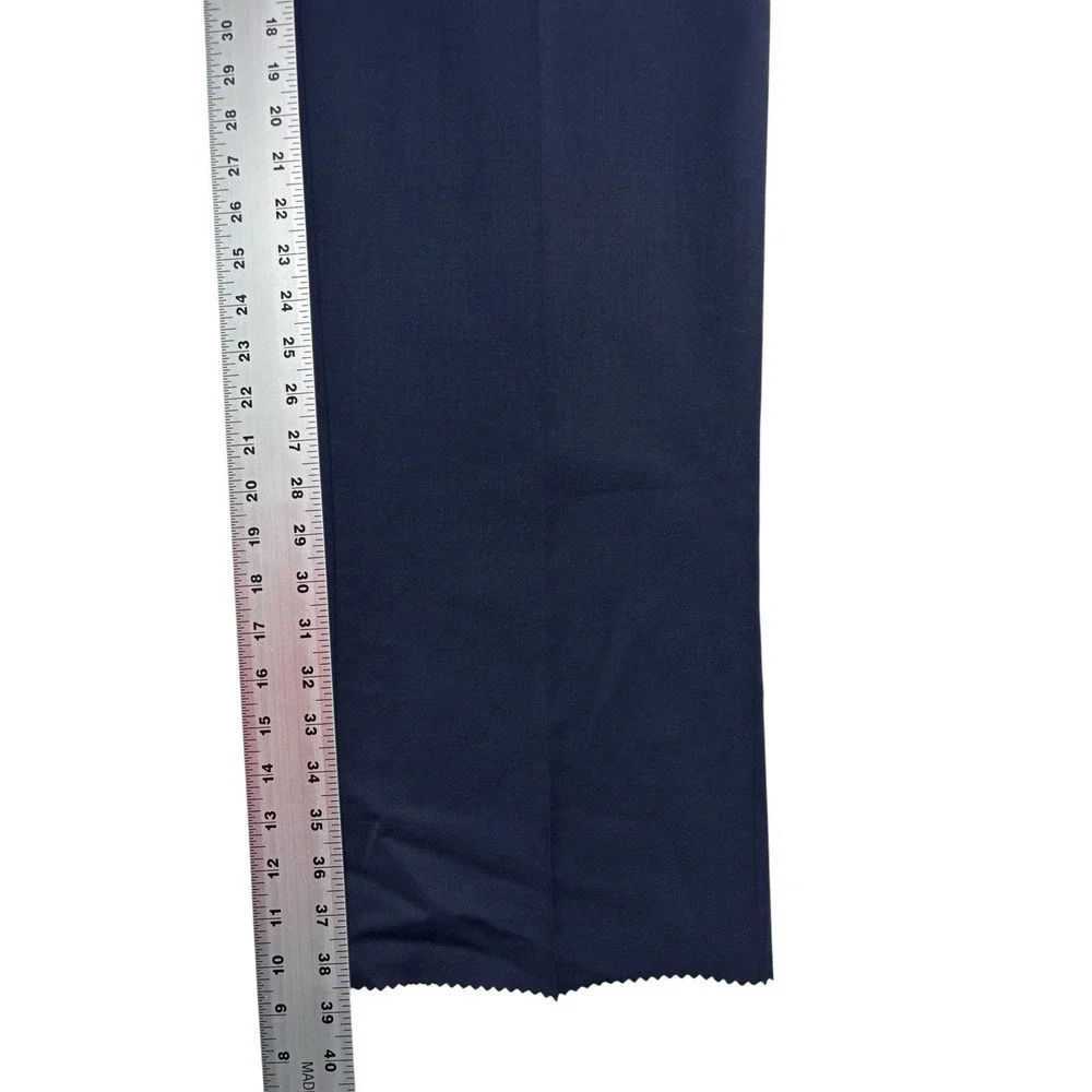 NEW Jos A Bank 40L 40 Unhemmed Navy Blue Dress Suit Pants Trousers Wool Pleated